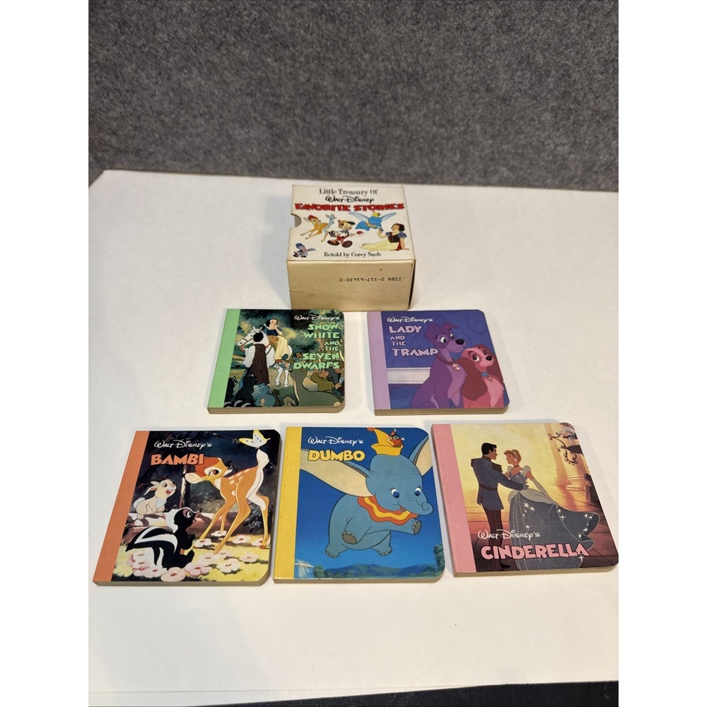 1986 Little Treasury of Walt Disney Favorite Stories 5 Books Only Set Incomplete